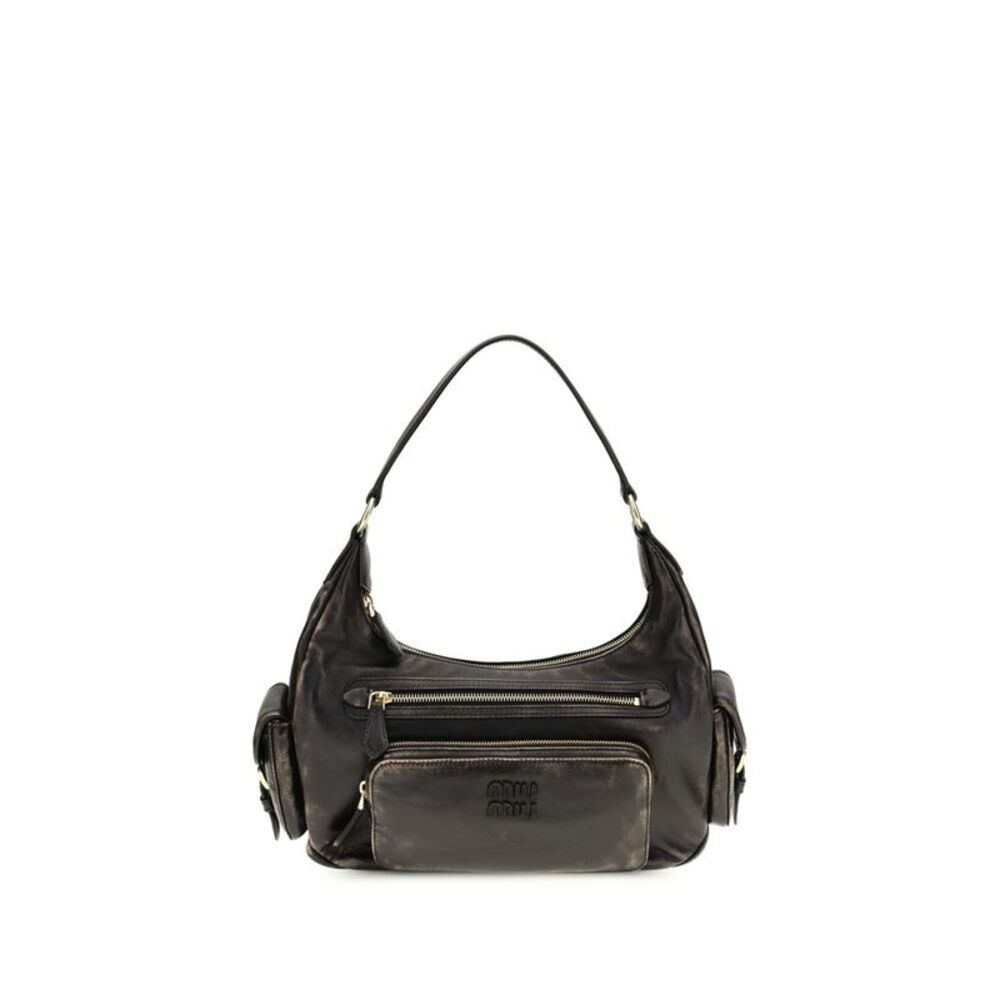 Miu Miu Brown Calf Leather Bos Taurus Shoulder Women's Bag